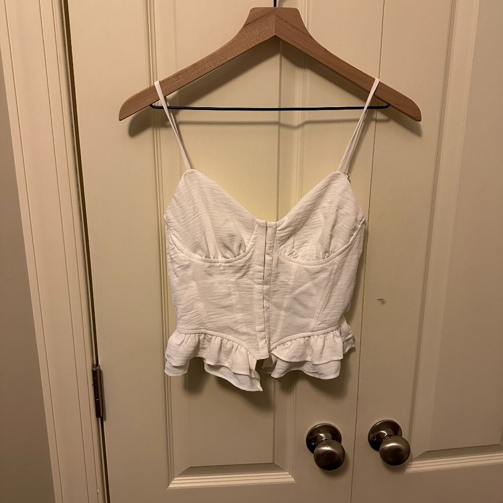 ONE LOVE CLOTHING Women's White Spaghetti Strap Top Size Small